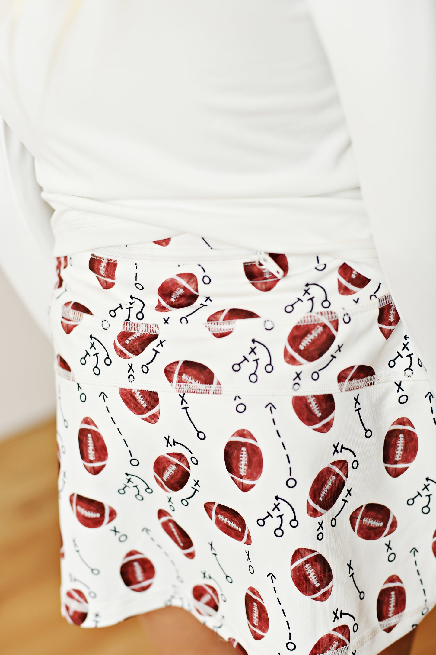 White Football Tennis Skirt
