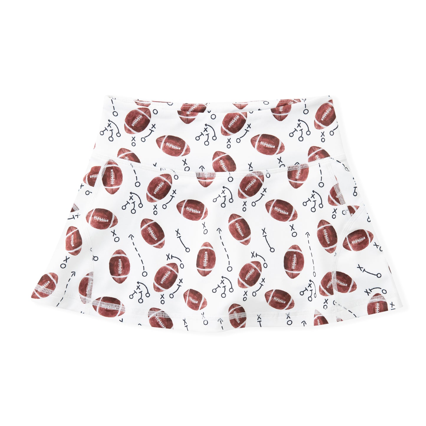 White Football Tennis Skirt
