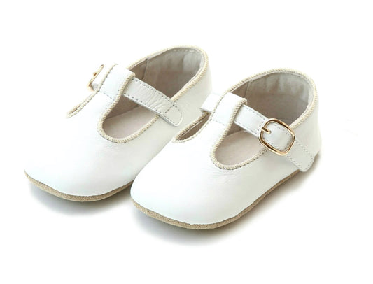 Evie T-Bar Crib Shoe-White