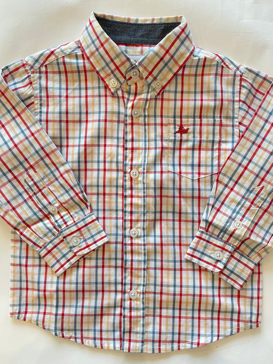 Dress Shirt-Red/Blue/Yellow