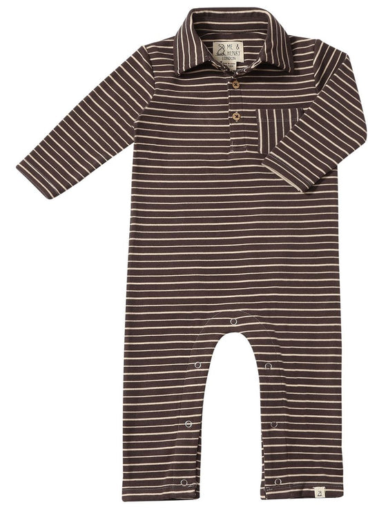 Kingston Polo Romper Brown/Beige