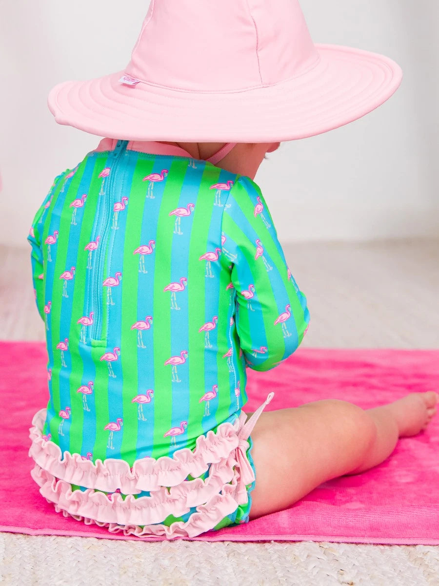 Flamingo Stripe One Pc