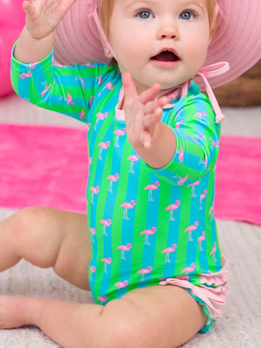 Flamingo Stripe One Pc