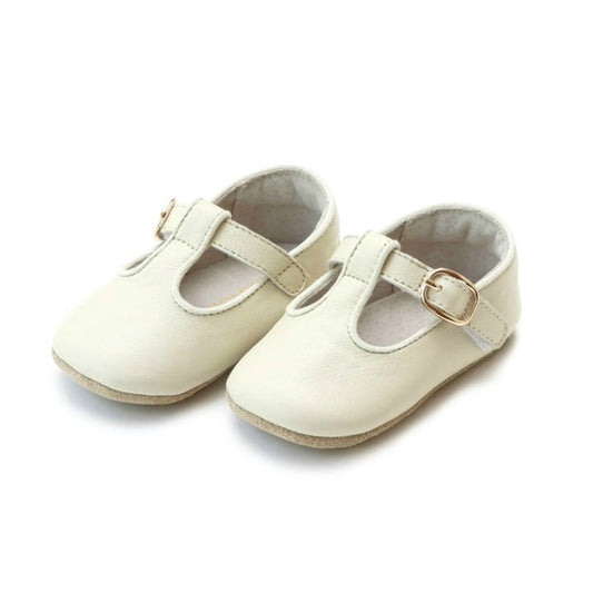 Evie T-Bar Crib Shoe-Light Beige