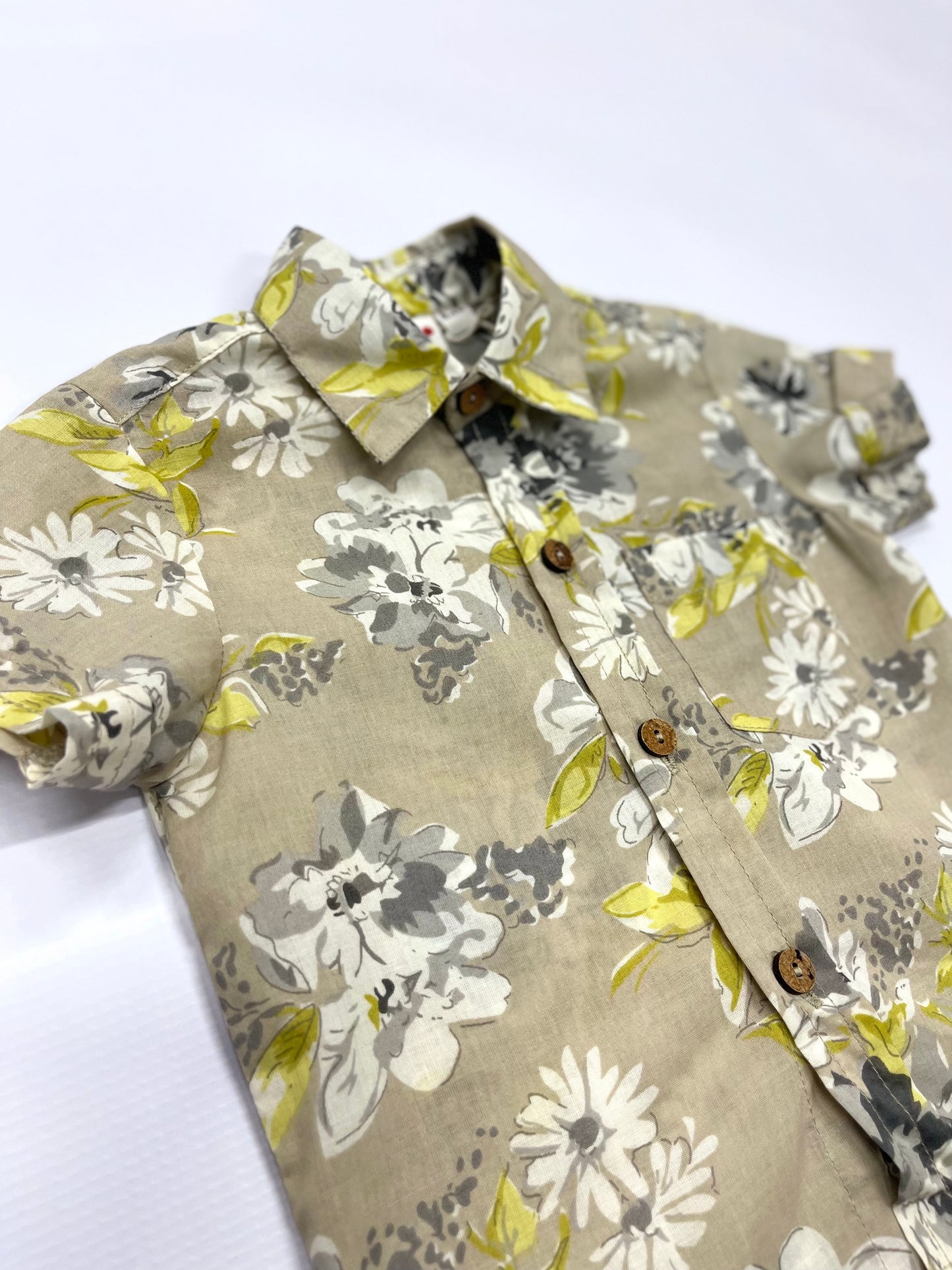 Taupe & Gray Floral Short Set