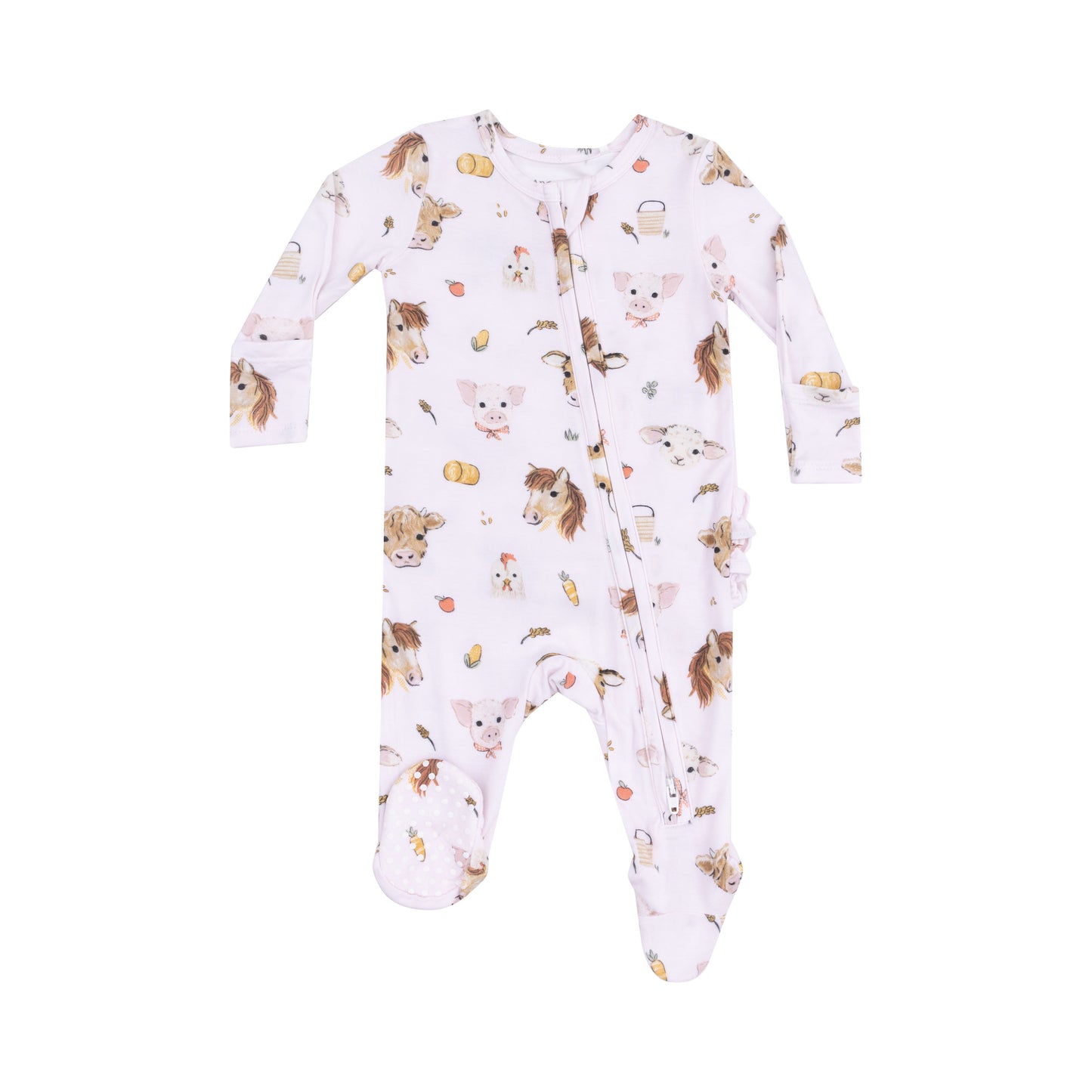 Vintage Animal Faces Footie-Pink