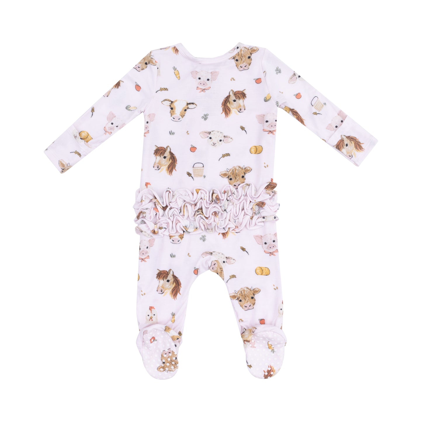 Vintage Animal Faces Footie-Pink