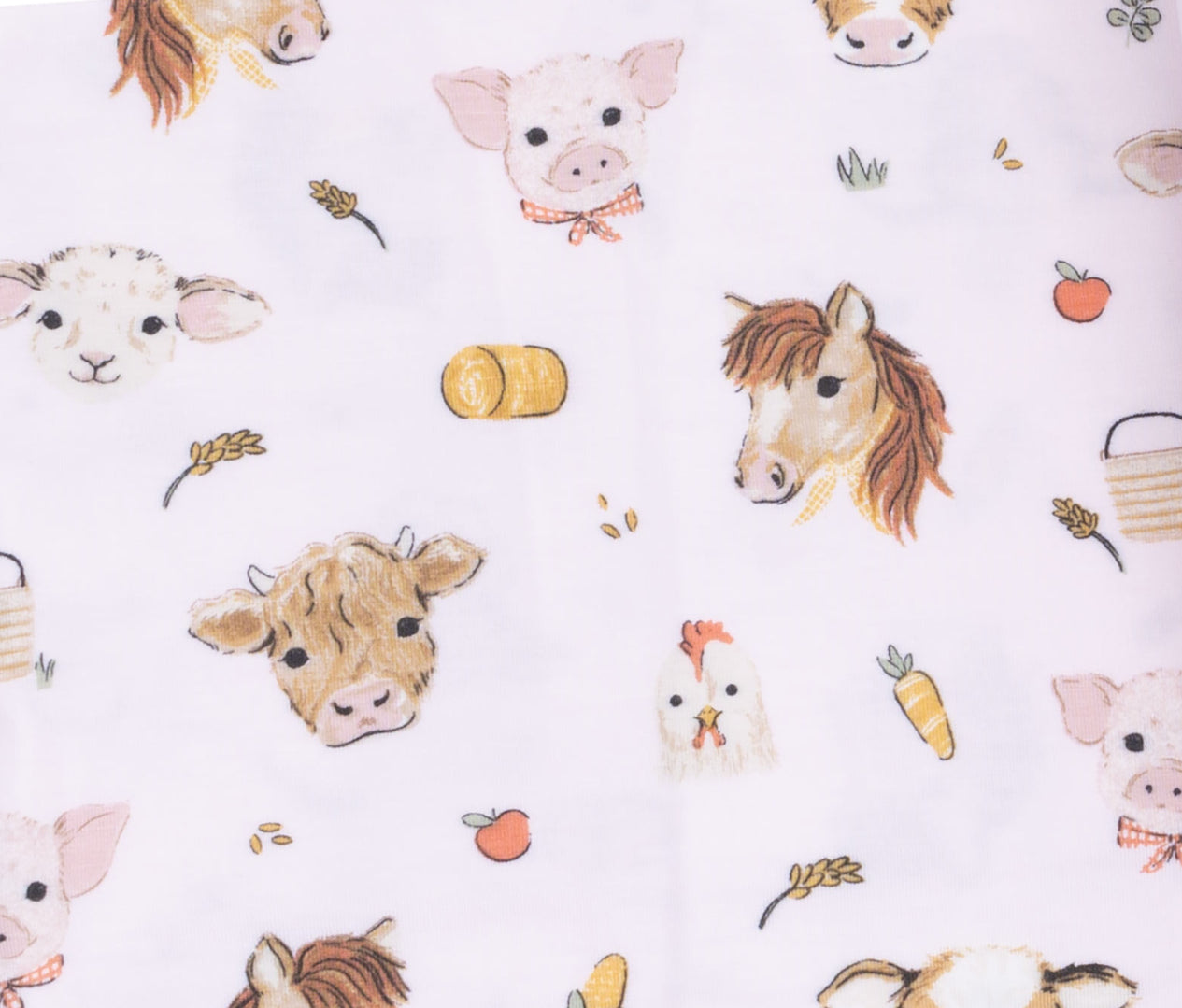 Vintage Animal Faces Footie-Pink