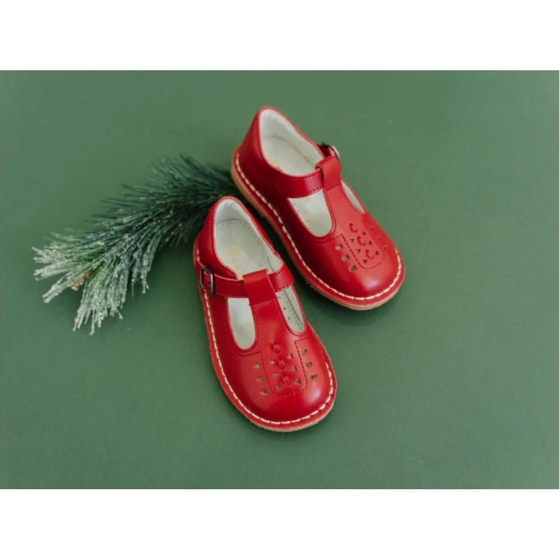 Kaia T-Strap Woven MJ-Red
