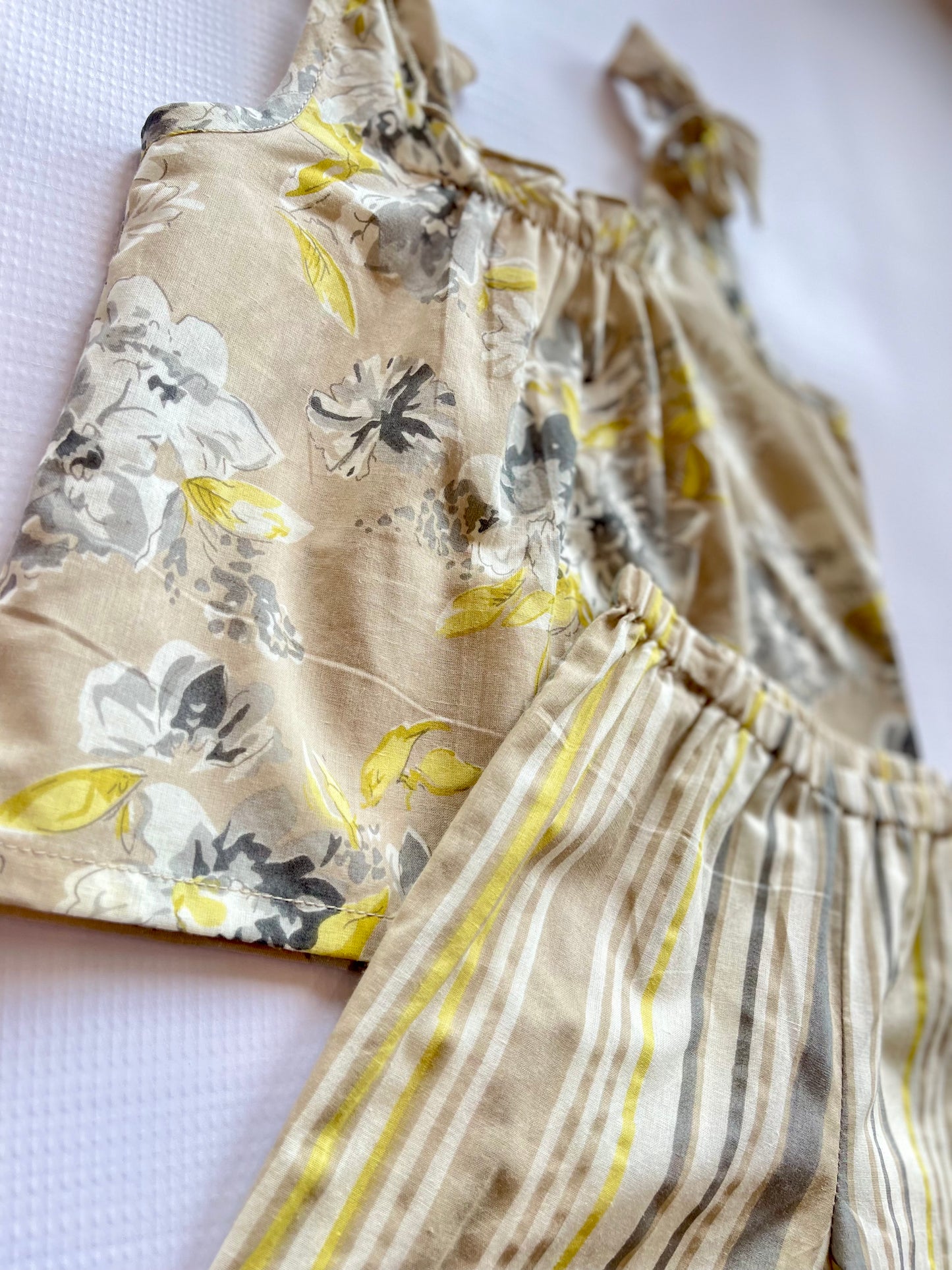 Gray/Taupe Floral Pant Set