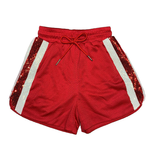 Red/White Sequin Shorts