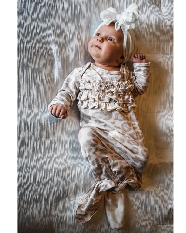 Natural Leopard Knot Gown