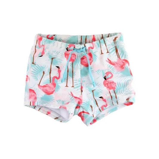 Vibrant Flamingo Swim Shorties
