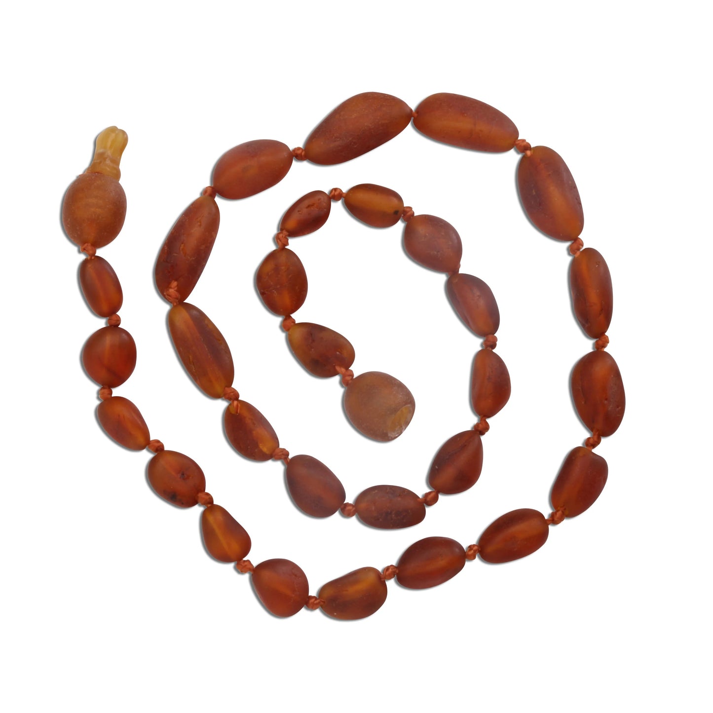 Amber Teething Necklace-Lt cherry Unpolished