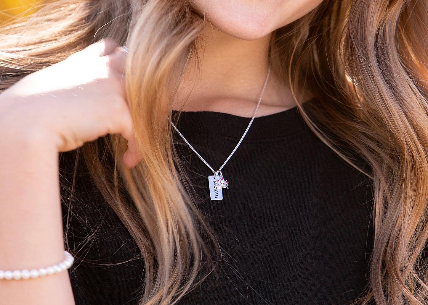 Tiara Necklace w/ Princess-14"