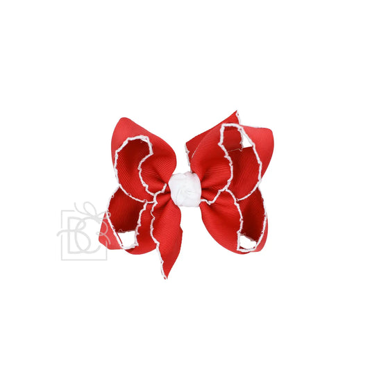 Red/White Crochet Edge Bow
