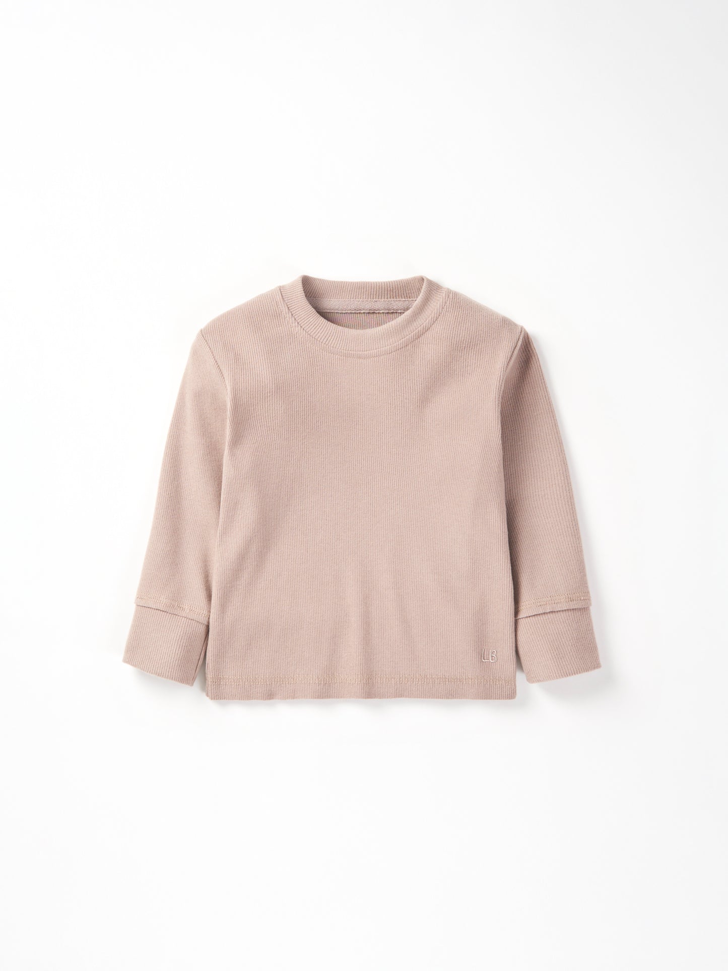 LS Ribbed Tee-Mushroom