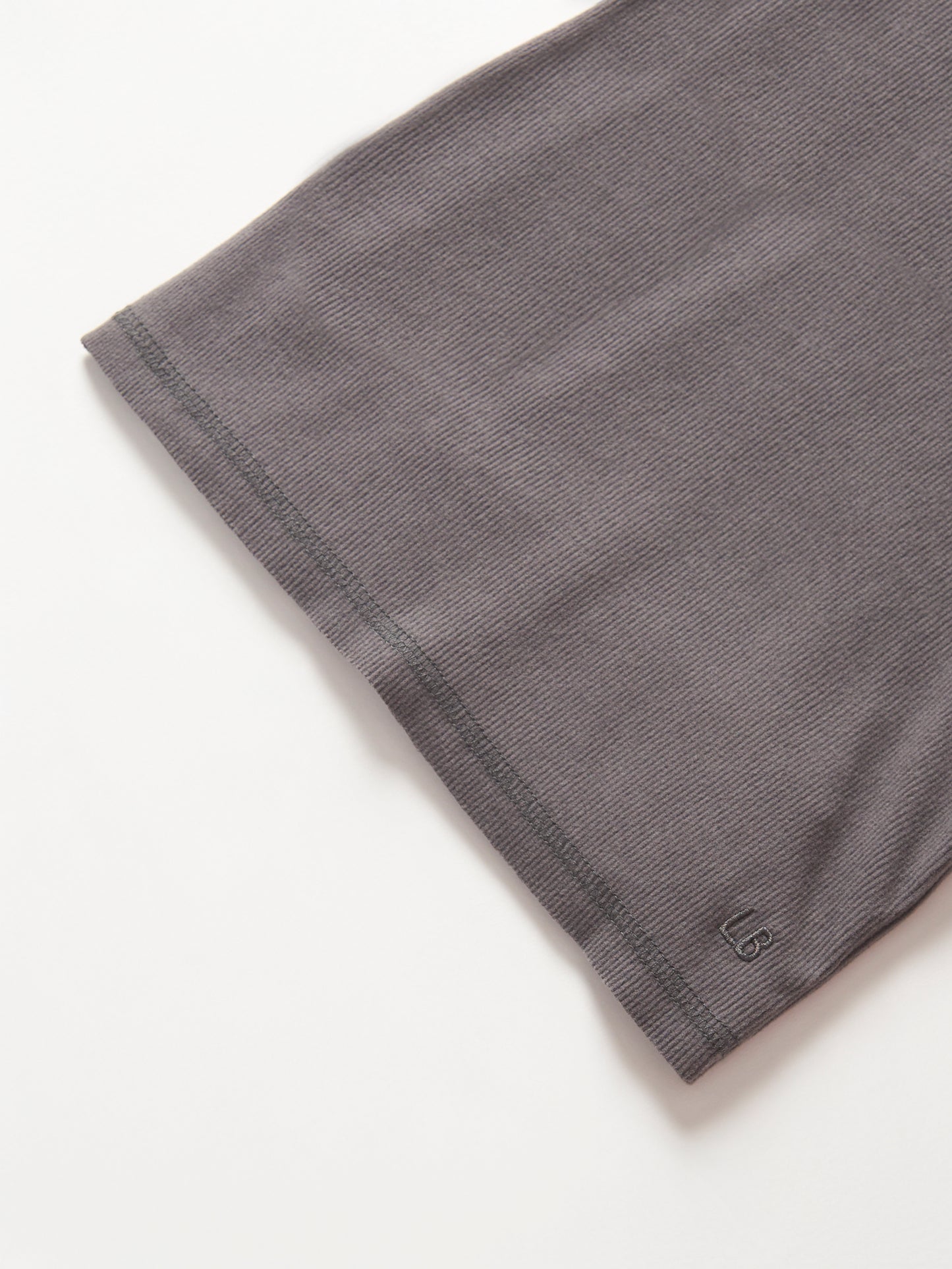 LS Ribbed Tee-Graphite