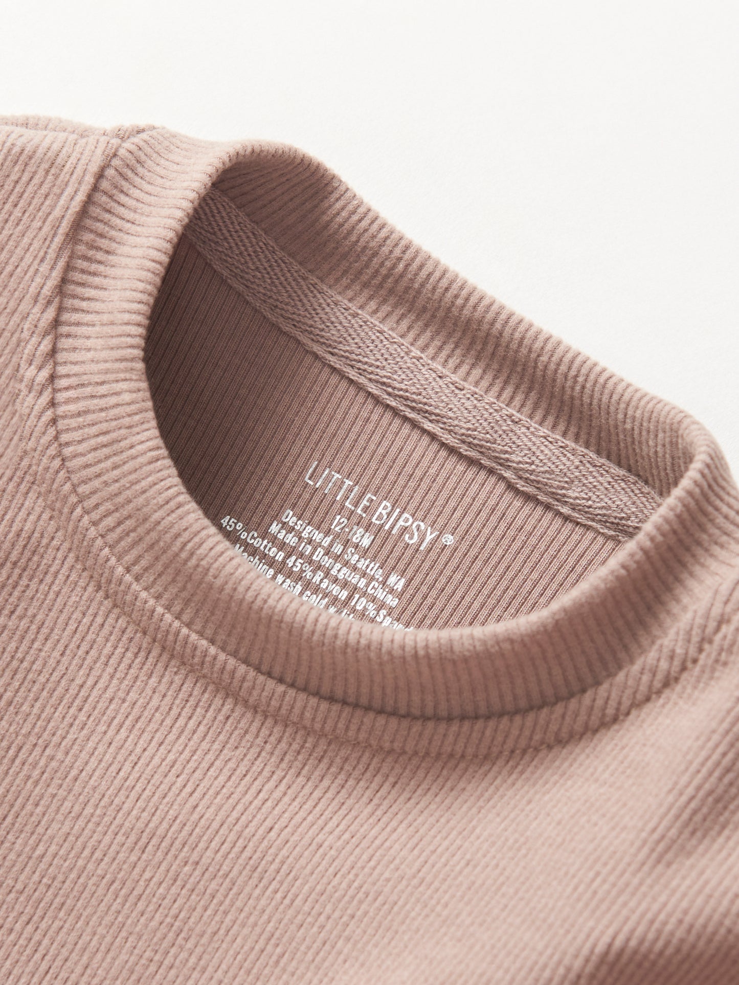 LS Ribbed Tee-Mushroom