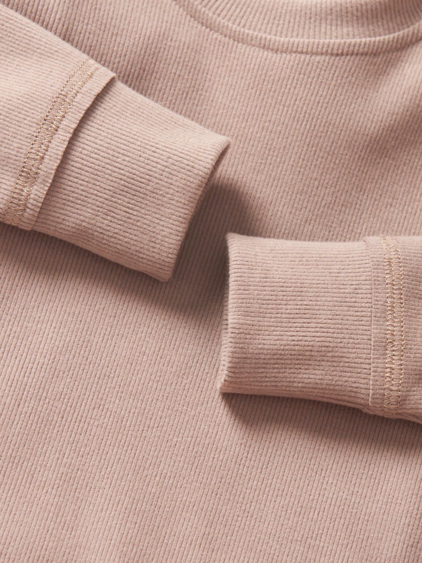 LS Ribbed Tee-Mushroom