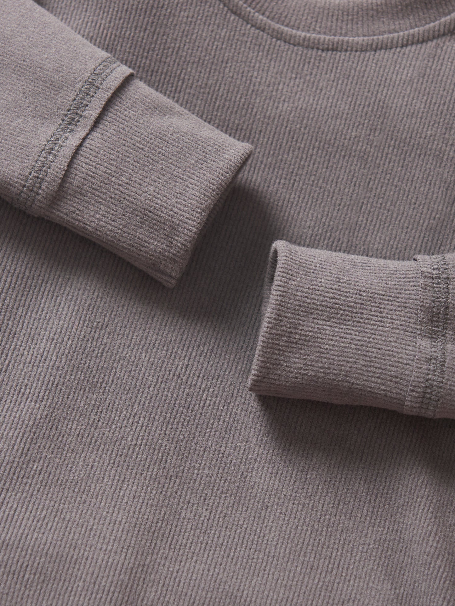 LS Ribbed Tee-Graphite