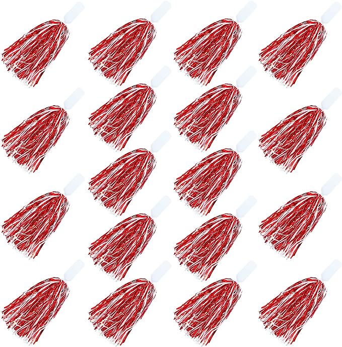 Pom Poms-Red/White