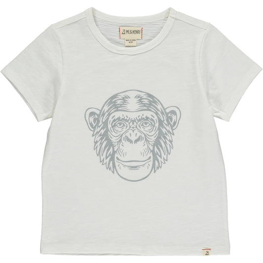 Chimpanzee Graphic Tee-White