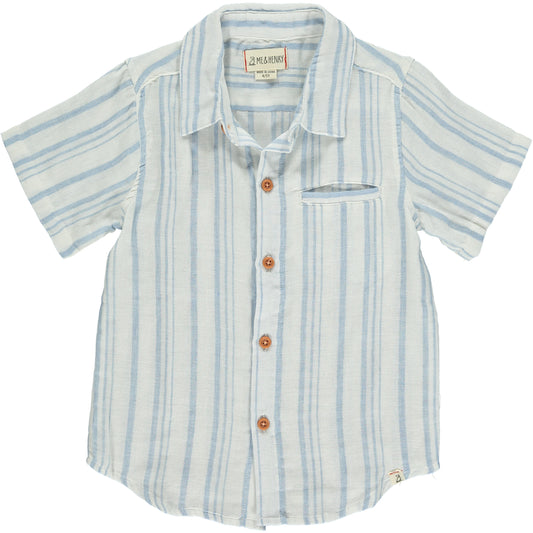 Woven Shirt-Blue/Cream Stripe