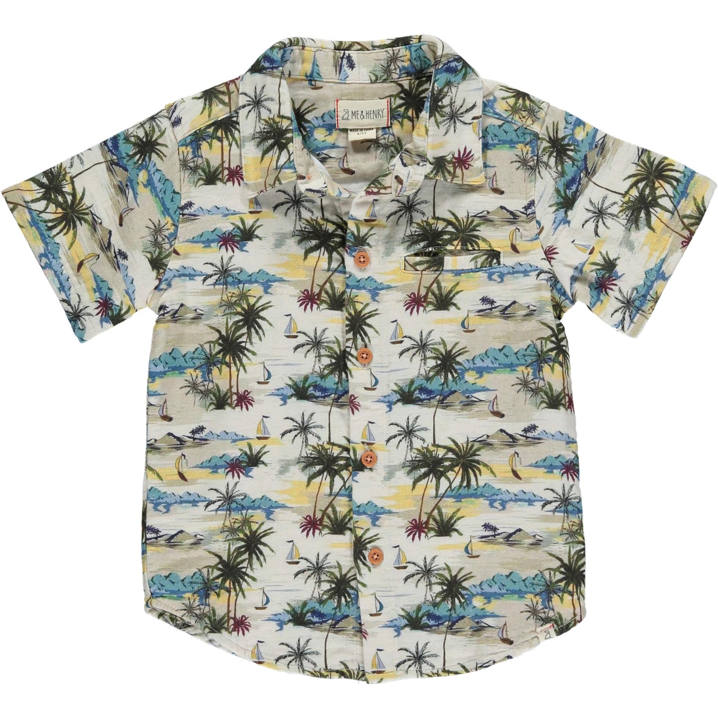 Cream Hawaiian Print Shirt