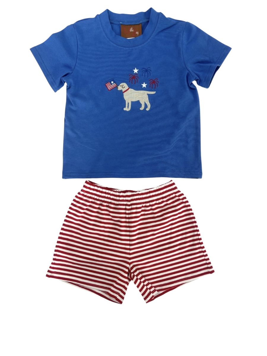 Patriotic Pup Boys Short Set