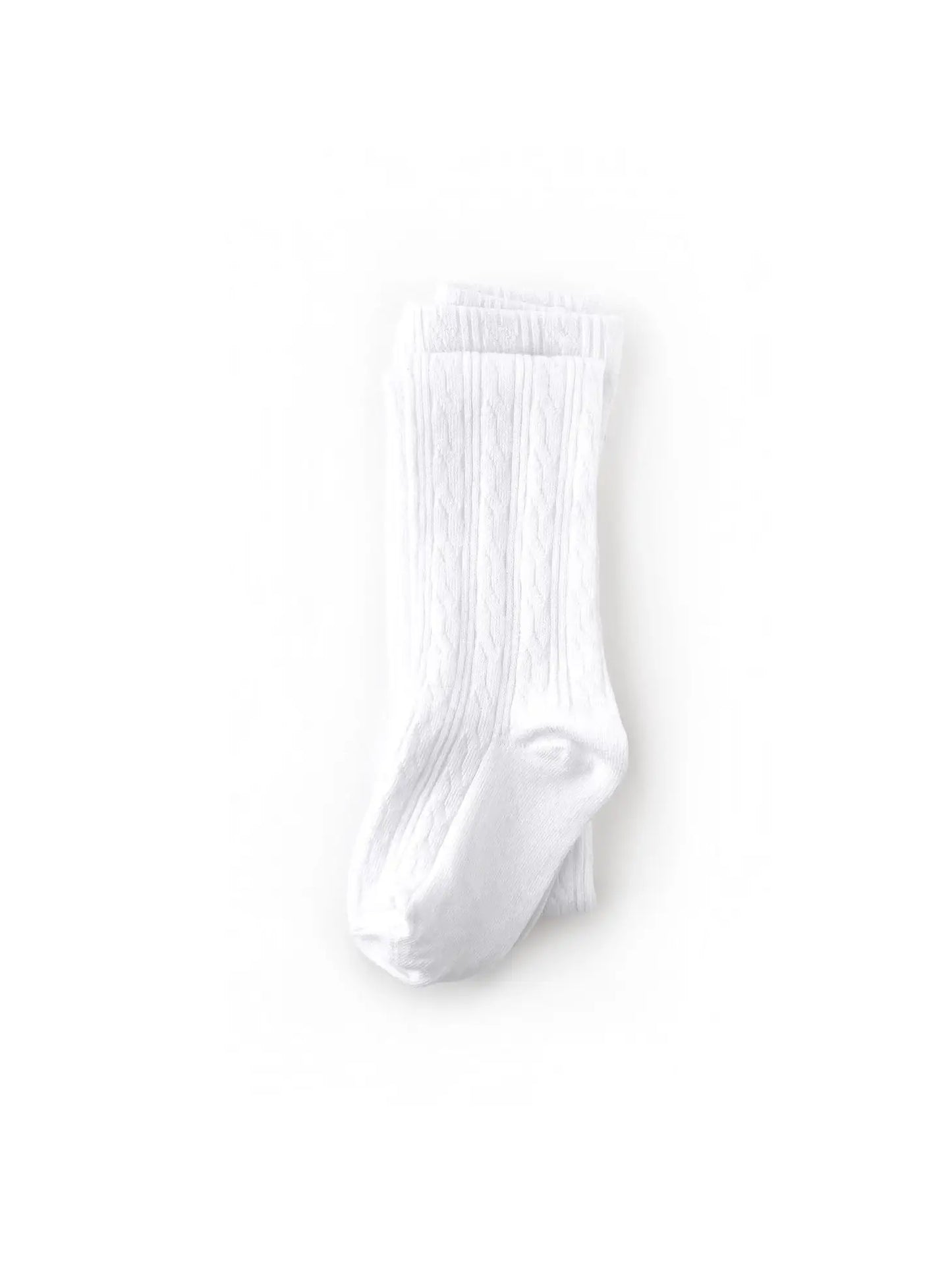Cable Knit Tights-White