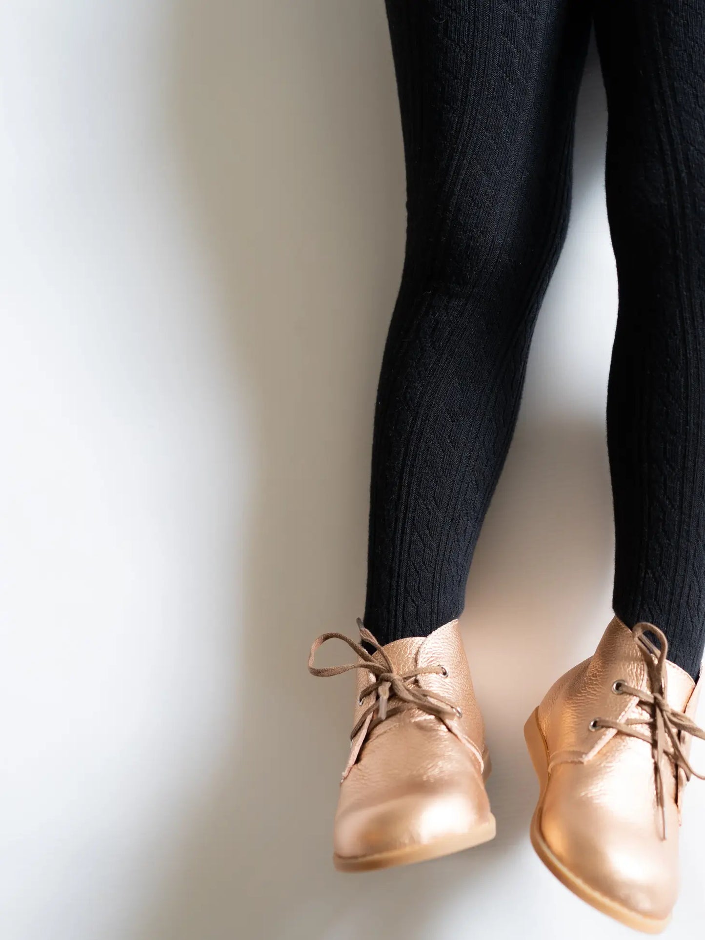Cable Knit Tights-Black