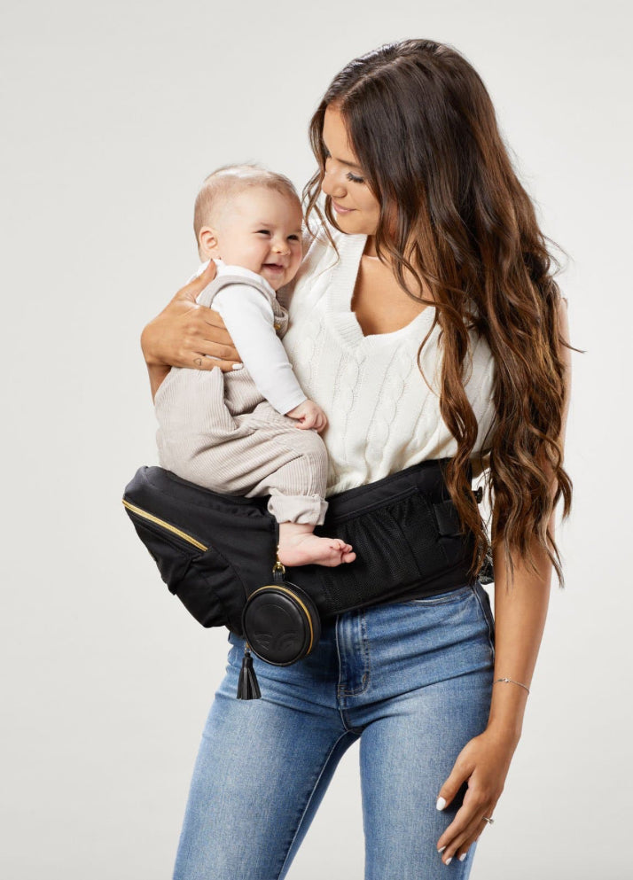 Tushbaby Hip Carrier-Black + Gold