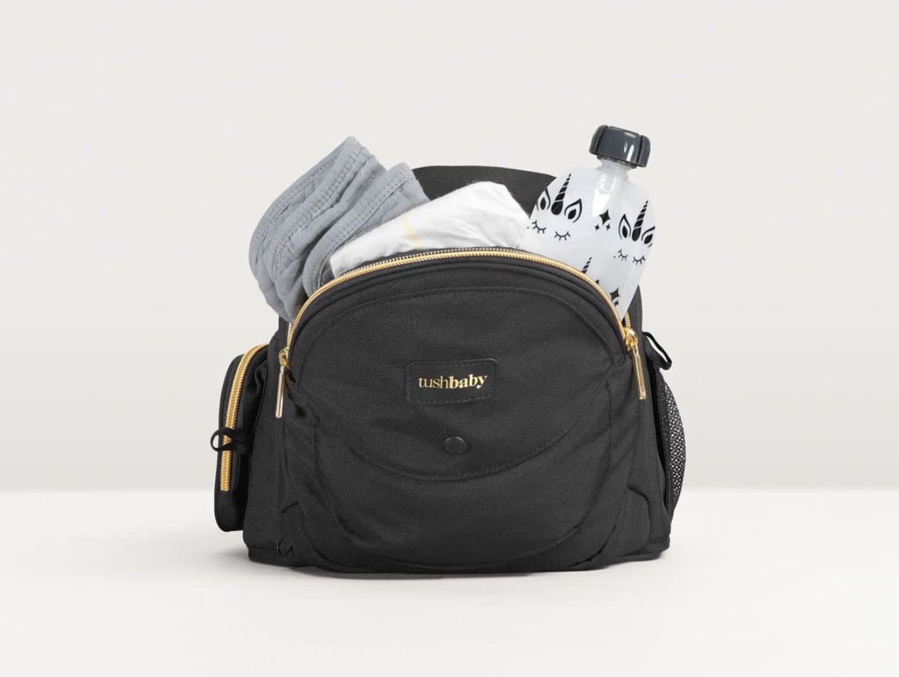 Tushbaby Hip Carrier-Black + Gold