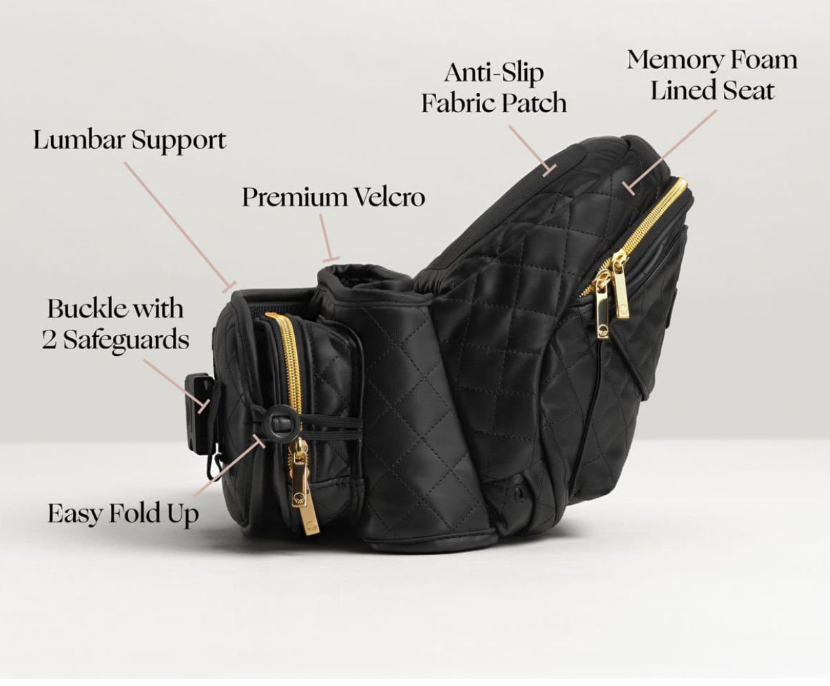 Tushbaby Hip Carrier-Vegan Leather Black