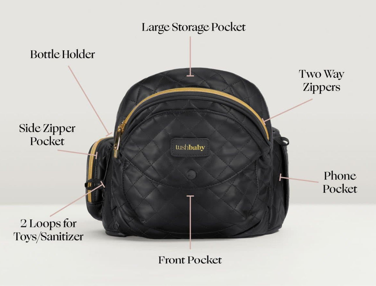 Tushbaby Hip Carrier-Vegan Leather Black