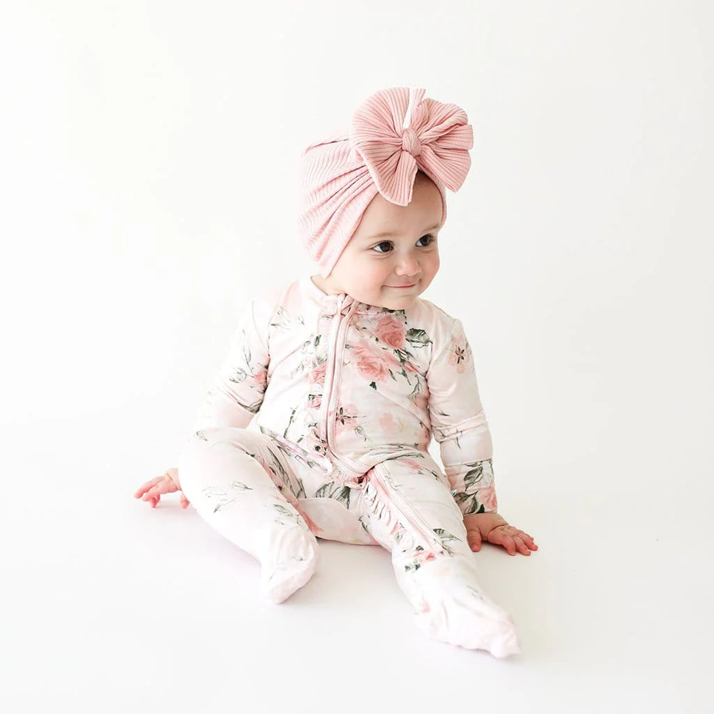 Vintage Pink Rose Footie