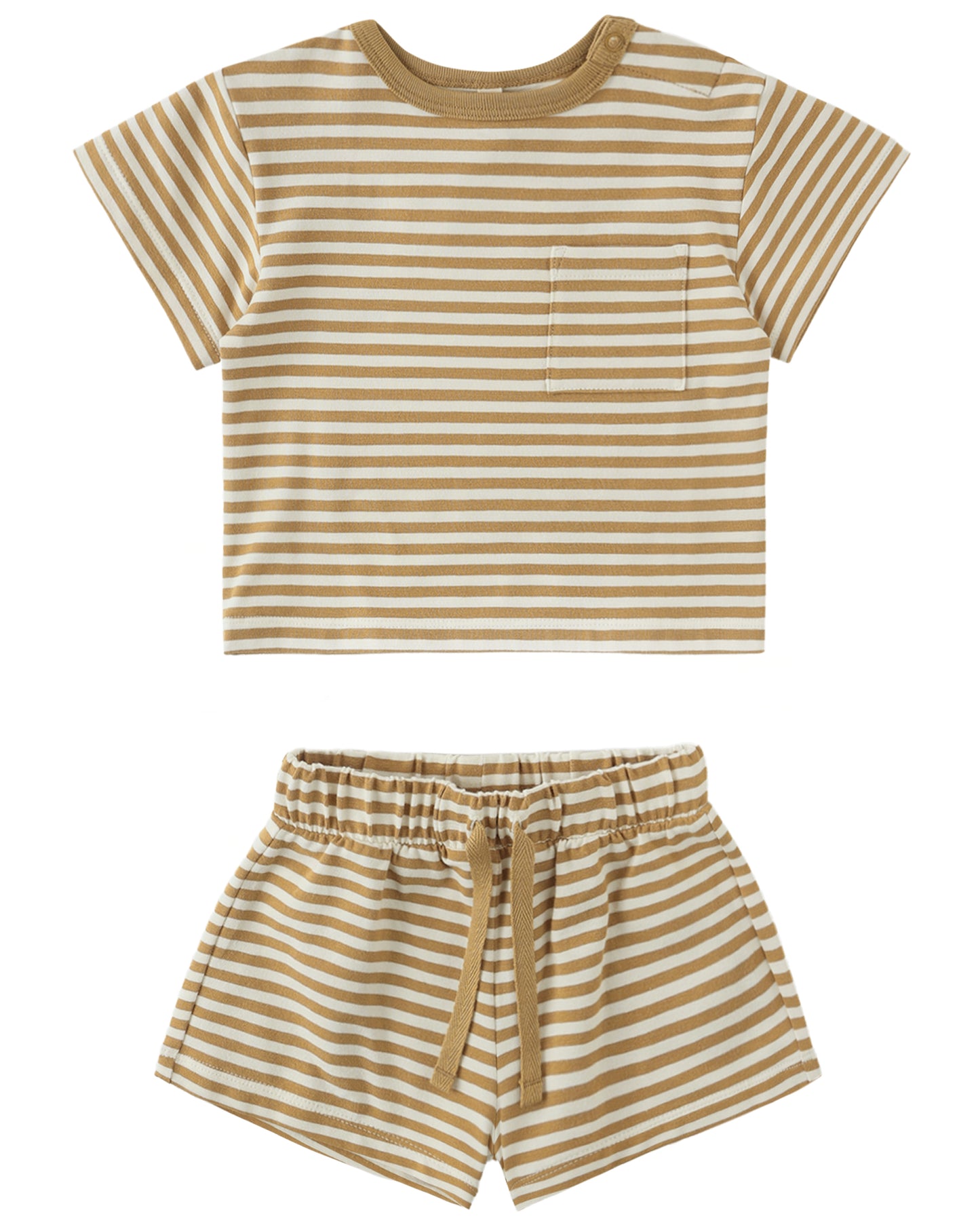 Boxy Tee Short Set-Honey