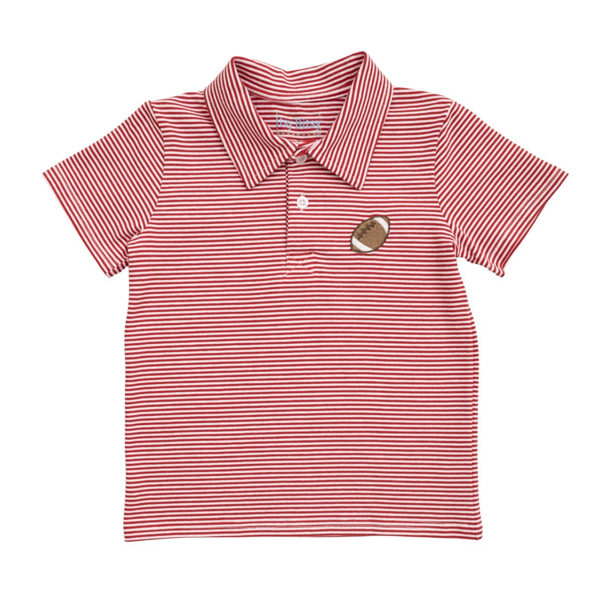 Football Polo-Red/White Stripe