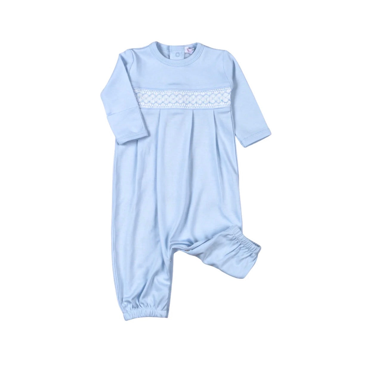 Blue Pima Smocked Converter