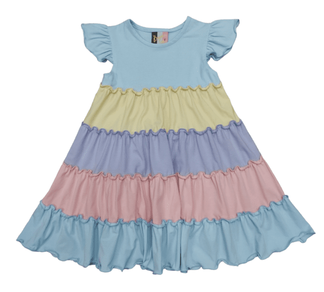 Color Block Dress-Pastel