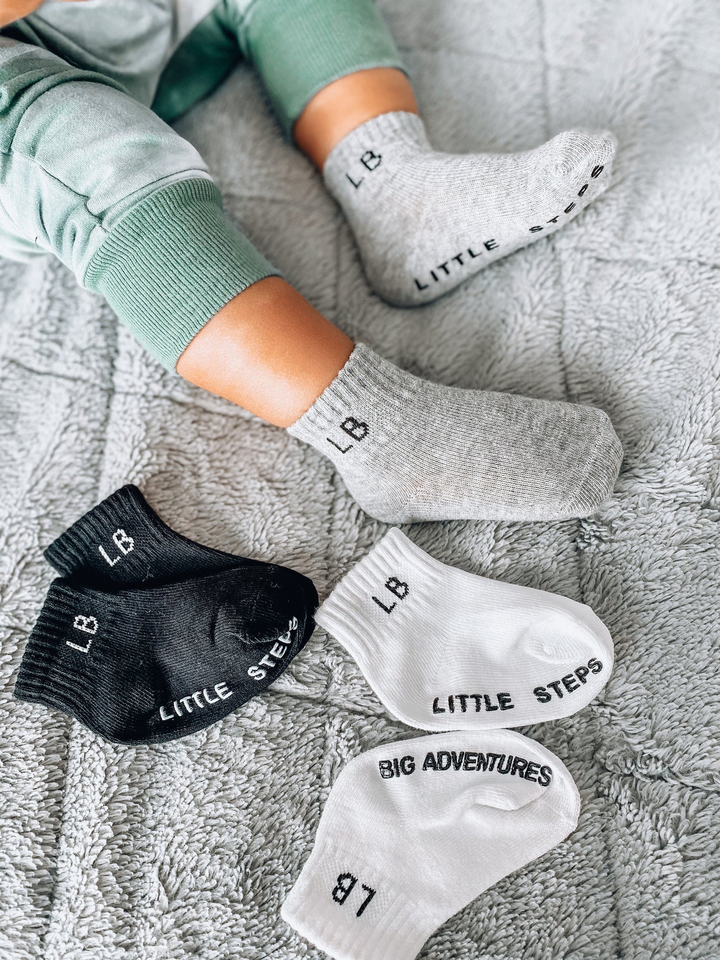 Socks-3 pk Grey/Black/White