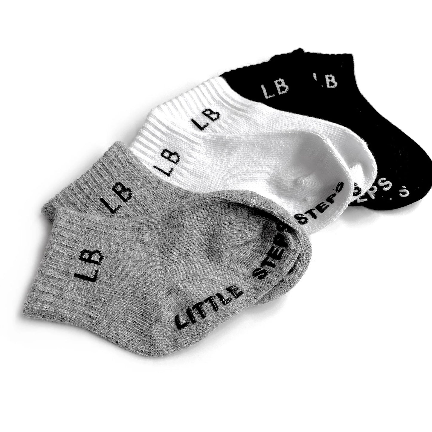 Socks-3 pk Grey/Black/White