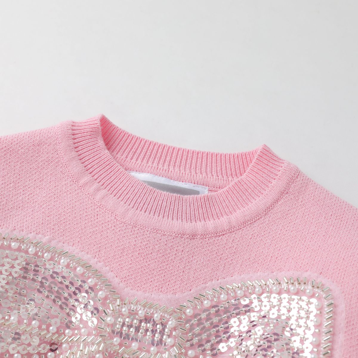 Pink Sweater w/ Glitter Bow