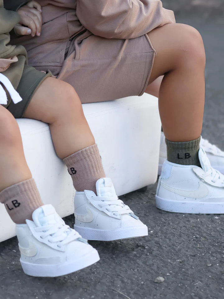 Socks-3 Pk Charcoal/Taupe/Dk Moss