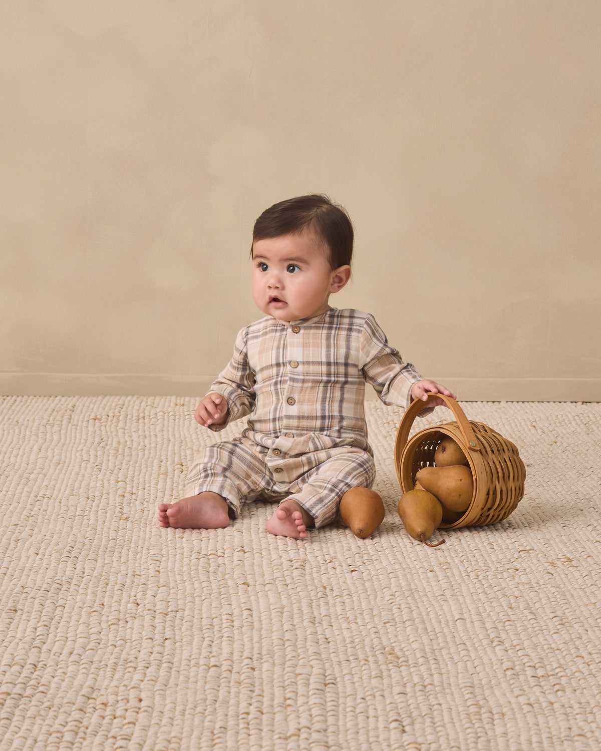 Pocketed Woven Jumpsuit-Fall Plaid