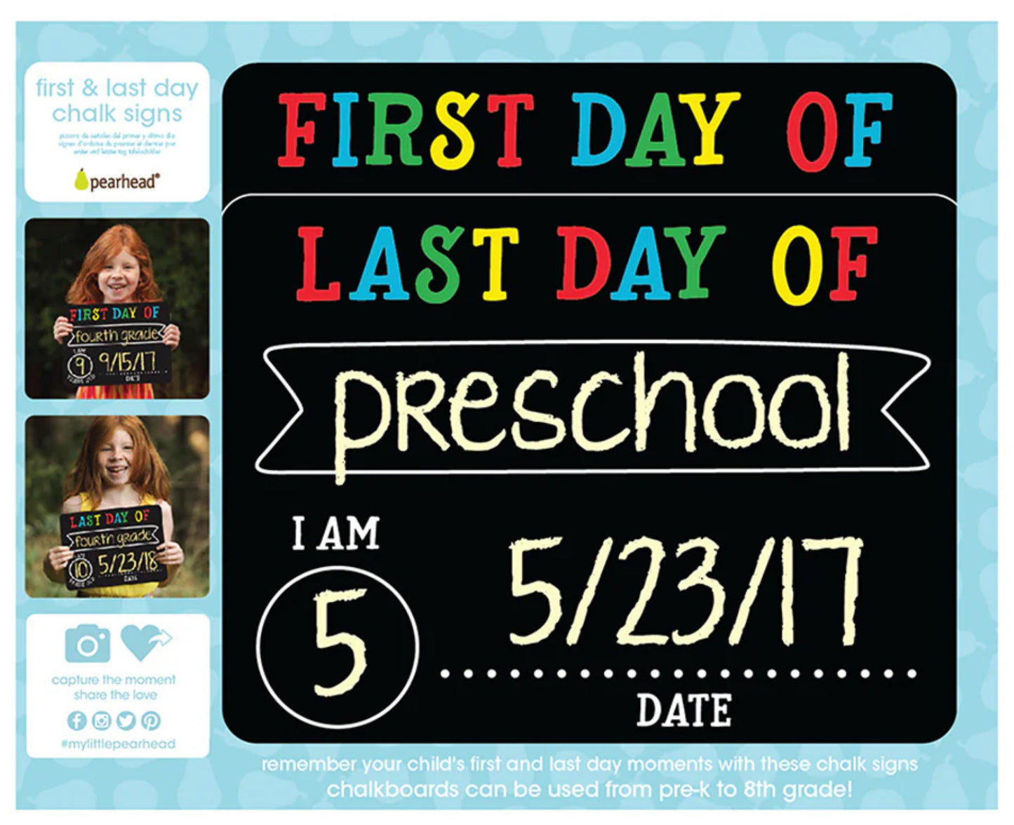 First & Last Day of School Chalkboard