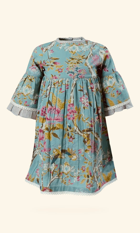 Teal Floral Dress