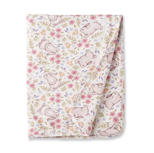 Bunny Blooms Stroller Blanket