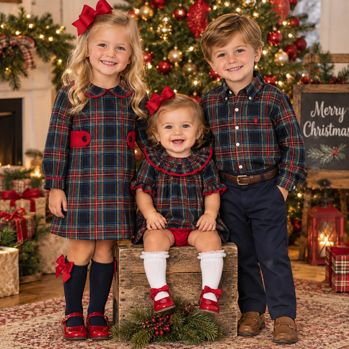Layla Tartan Bloomer Set